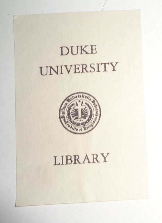 Duke University Library Ex Libris Bookplate