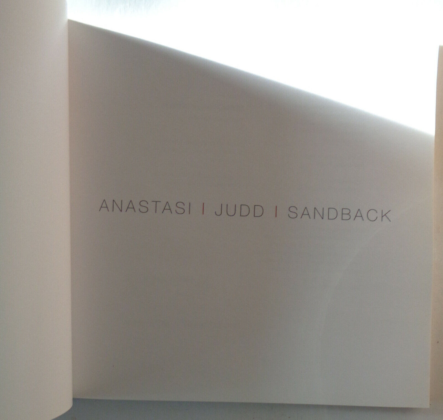 Wall Ceiling Floor:  Exhibition of Works by Anastasi, Judd and Sandback, 2007