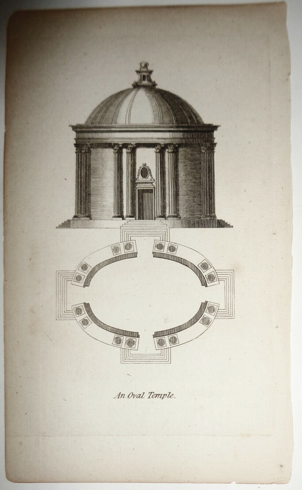 1786 An Oval Temple - plate from The Artist's Repository