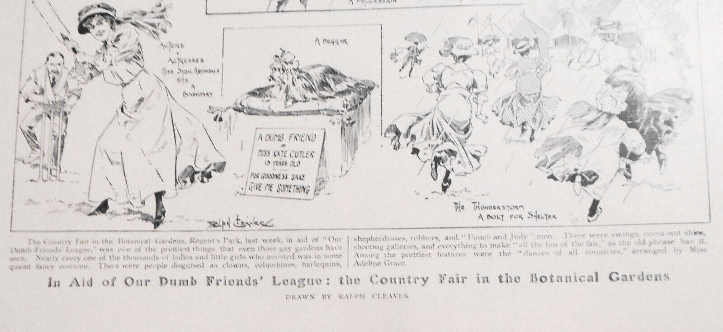 [Animals] "Our Dumb Friends' League" Country Fair . The Graphic, July 1907 Print