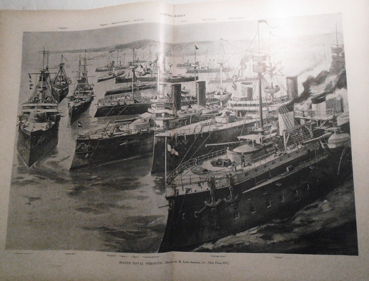 Harper's Weekly, April 16 1898 -  Navy cruisers & yachts; Spain's Naval strength