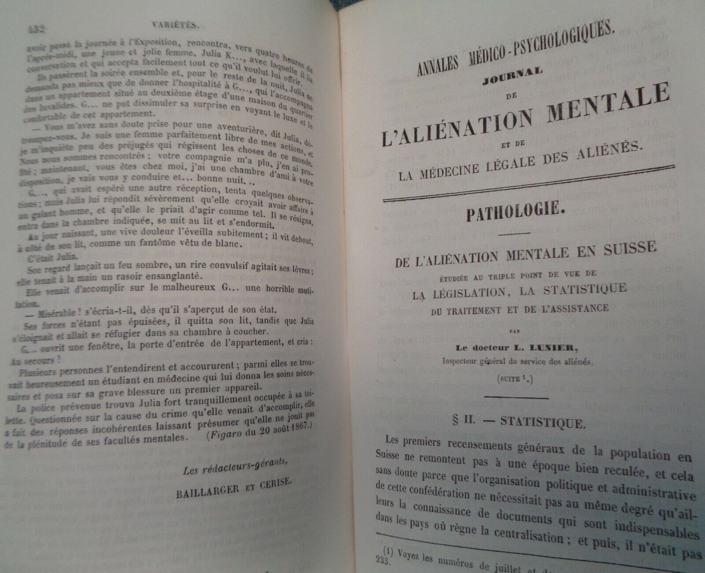 1867 ANNALES MEDICO-PSYCHOLOGIQUES. JOURNAL - L'ALIENATION MENTALE AUX NEVROSES