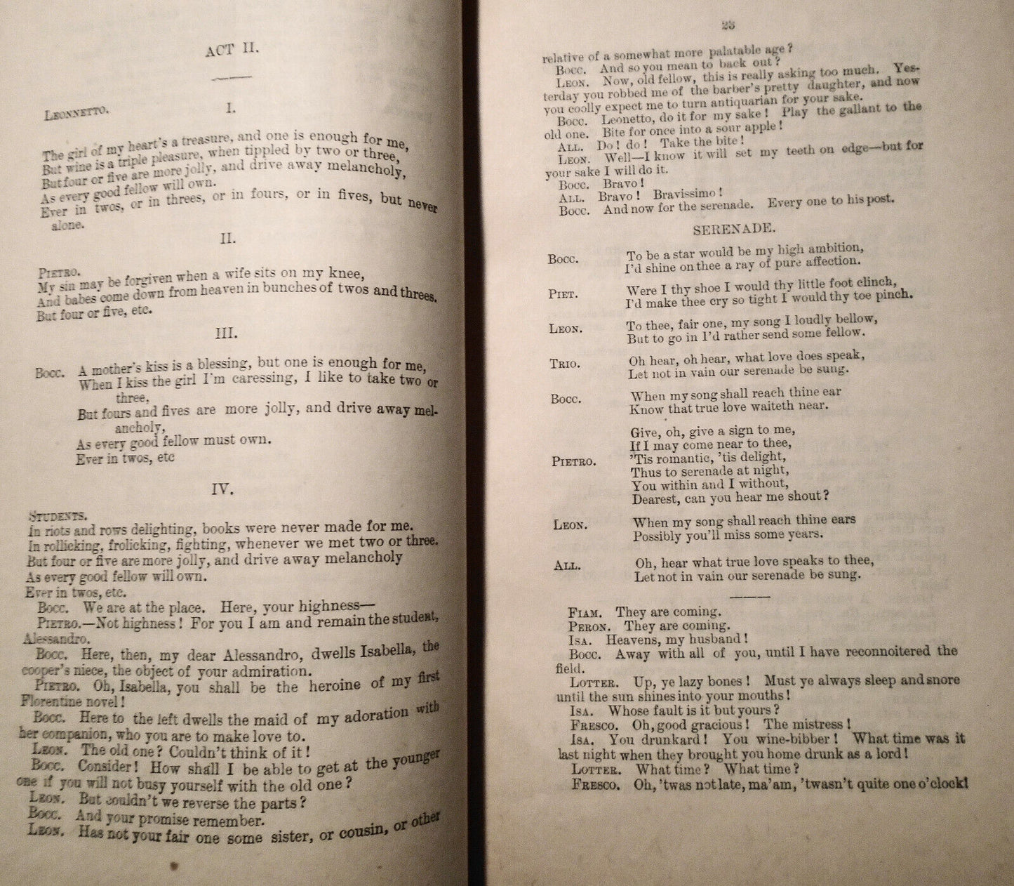 Boccaccio. Comic opera in three acts, by Franz von Suppé; 1886.