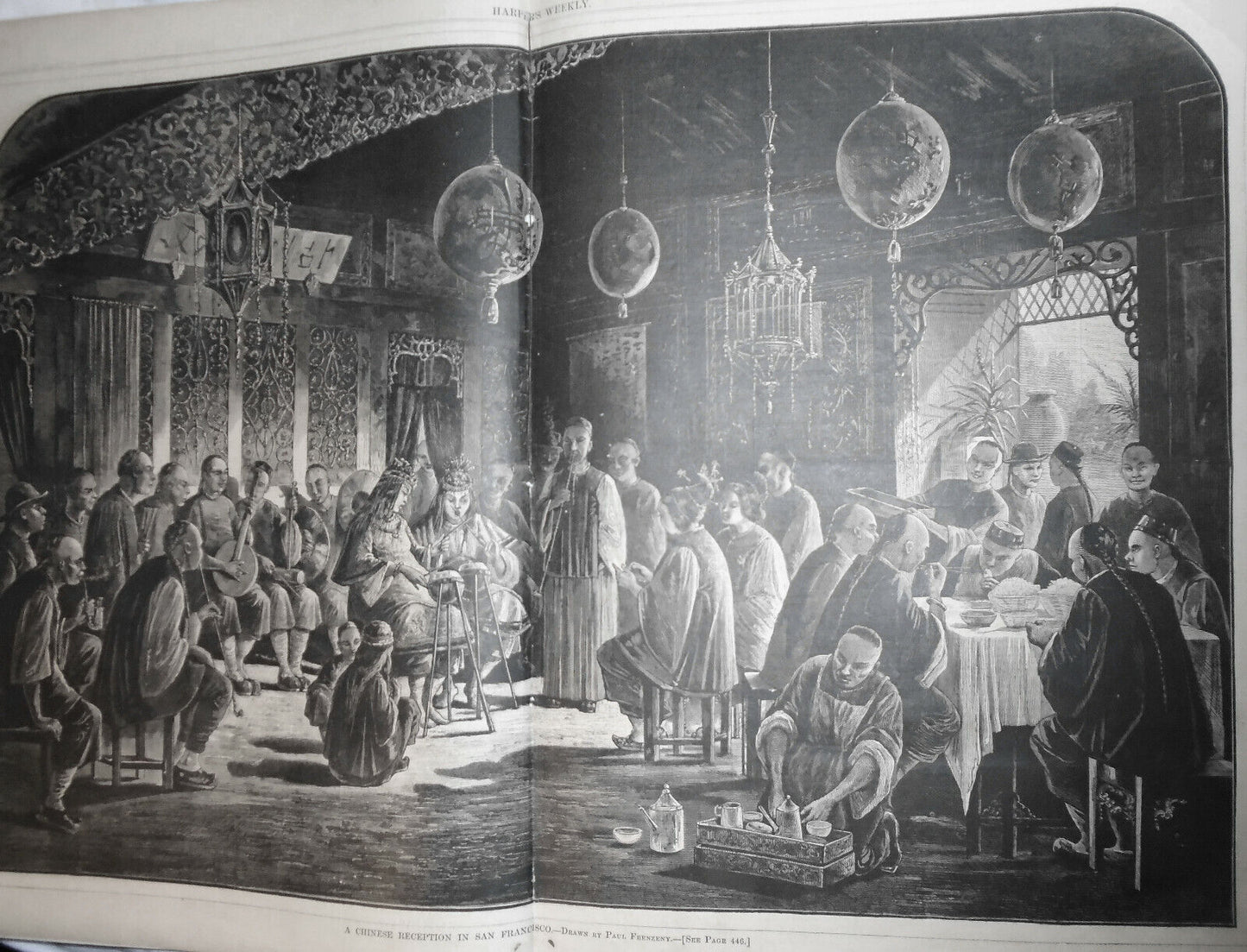 A Chinese Reception In San Francisco. By Paul Frenzeny. Harper's Weekly 1877