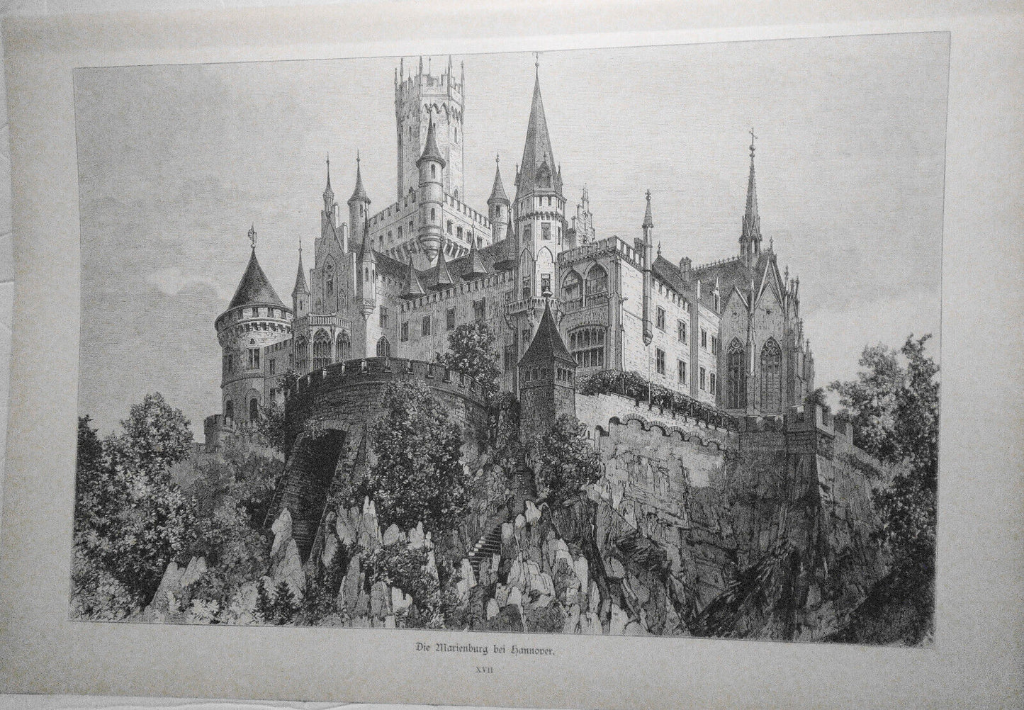 Die Marienburg Bei Hannover  --  1884 Original antique print