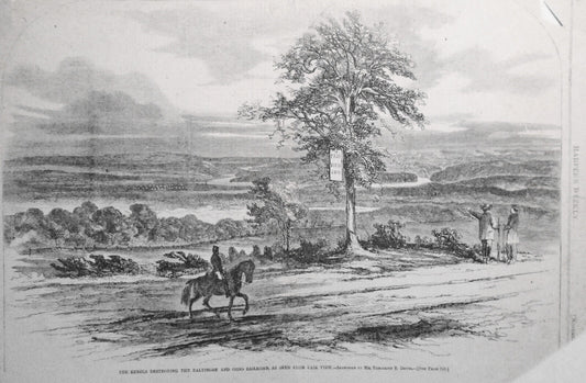 Rebels Destroying The Baltimore And Ohio Railroad, As Seen From Fair View - 1862