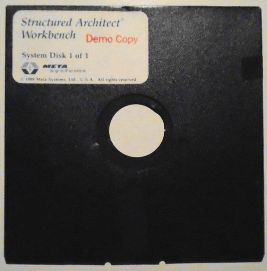 Structured Architect Workbench CASE Software - System Disk 1989 Meta Systems