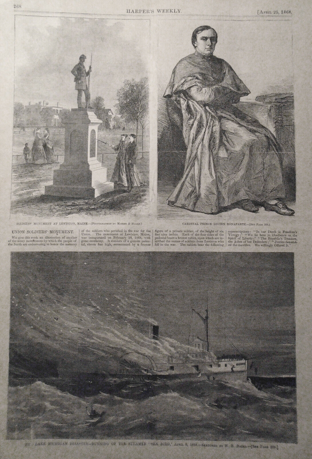 Harper's Weekly - Complete Issue, April 25, 1868 Tigress In Central Park, etc