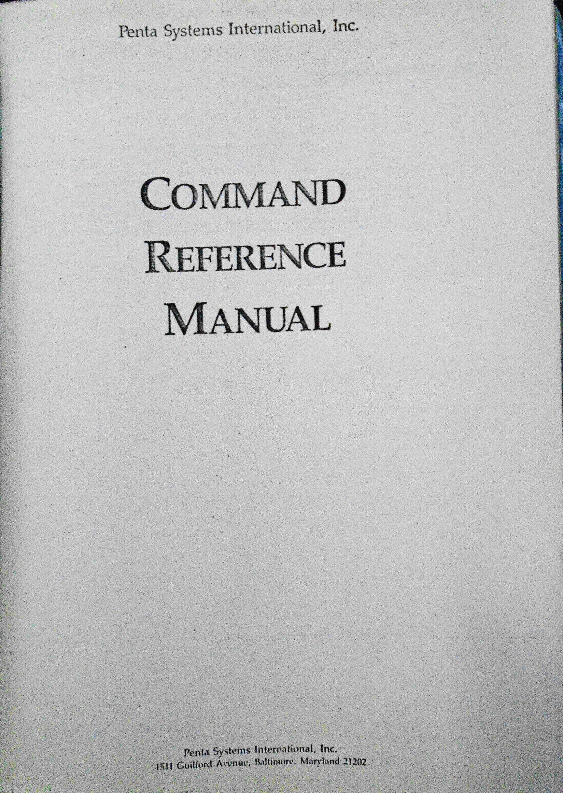 Penta Systems International Command Reference Manual 1981