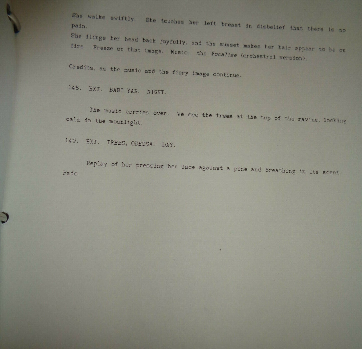 D. M. Thomas - THE WHITE HOTEL - second draft screenplay, unpublished