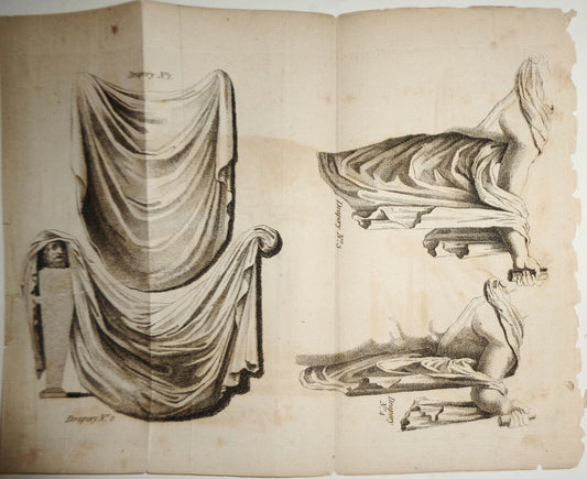 1787 - Drapery - No.1, 2, 3, 4 - folding plate from The Artist's Repository