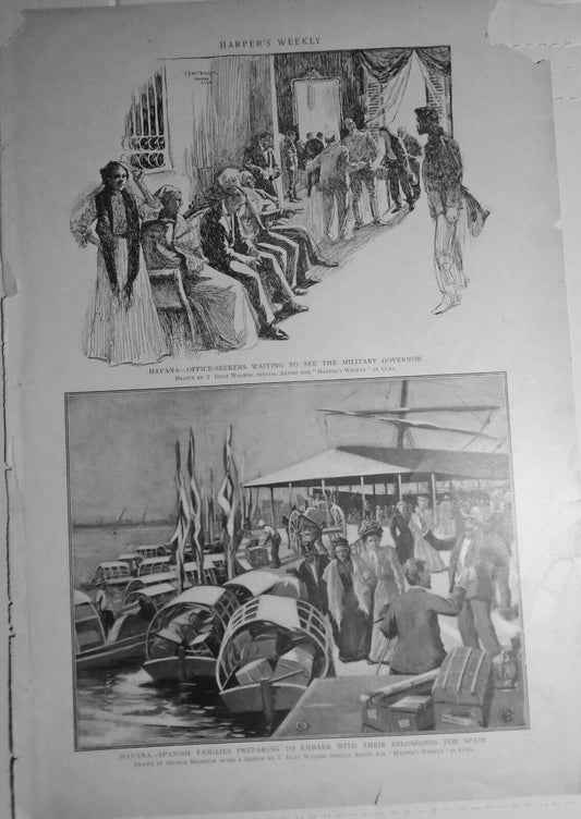 Havana -- Spanish Families Leaving for Spain / Office Seekers Waiting - 1899