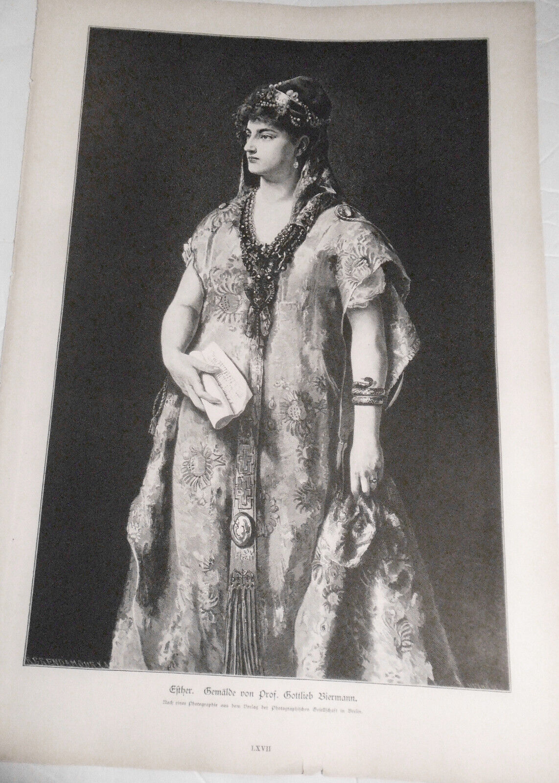 1882 Esther. Gemalde von Prof. Gottlieb Biermann