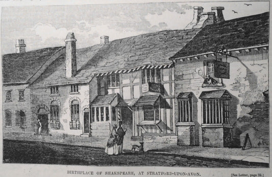 Birthplace Of Shakespeare, At Stratford-Upon-Avon - Gleason's Pictorial, 1854.