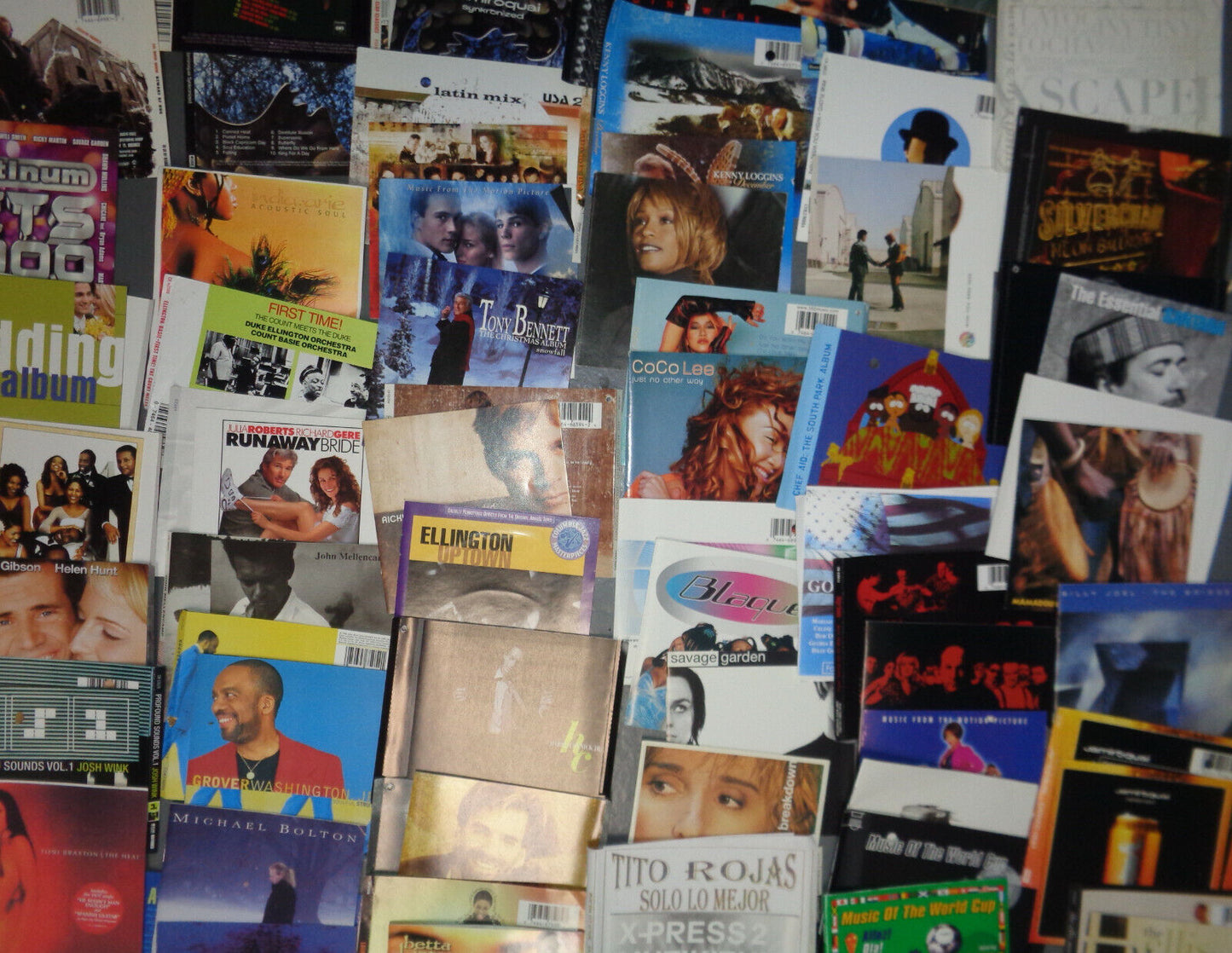 300 CD inserts, booklets - R&B, latin, rock, pop, jazz, etc.