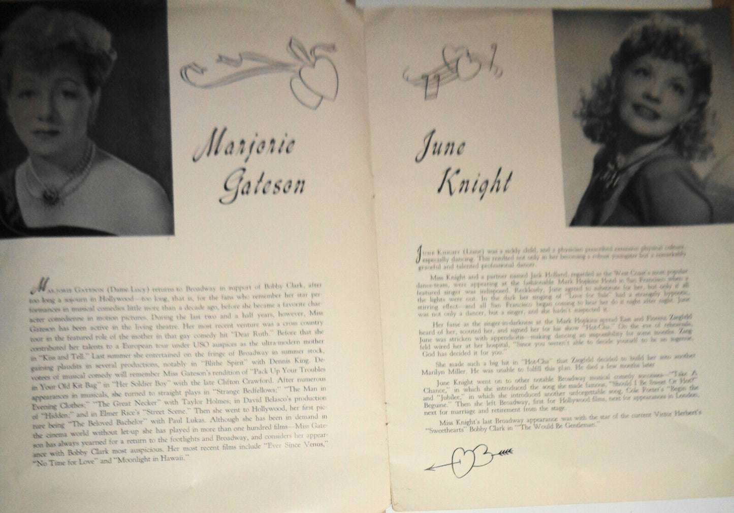 Bobby Clark in SWEETHEARTS - SOUVENIR PROGRAM 1947