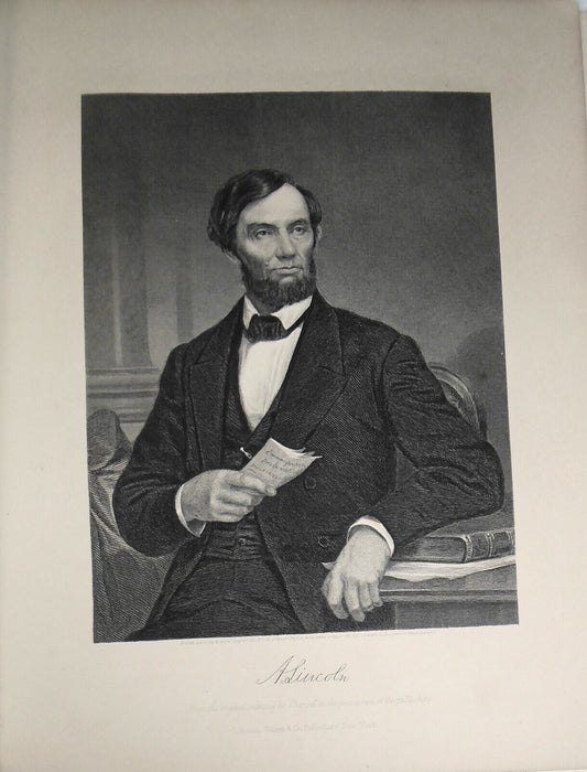Abraham Lincoln - steel engraving - 1876 - Duyckinck Internationale Gallerie