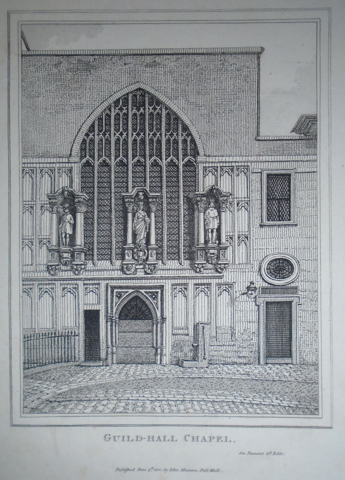 1800  Guild-Hall Chapel - original engraving