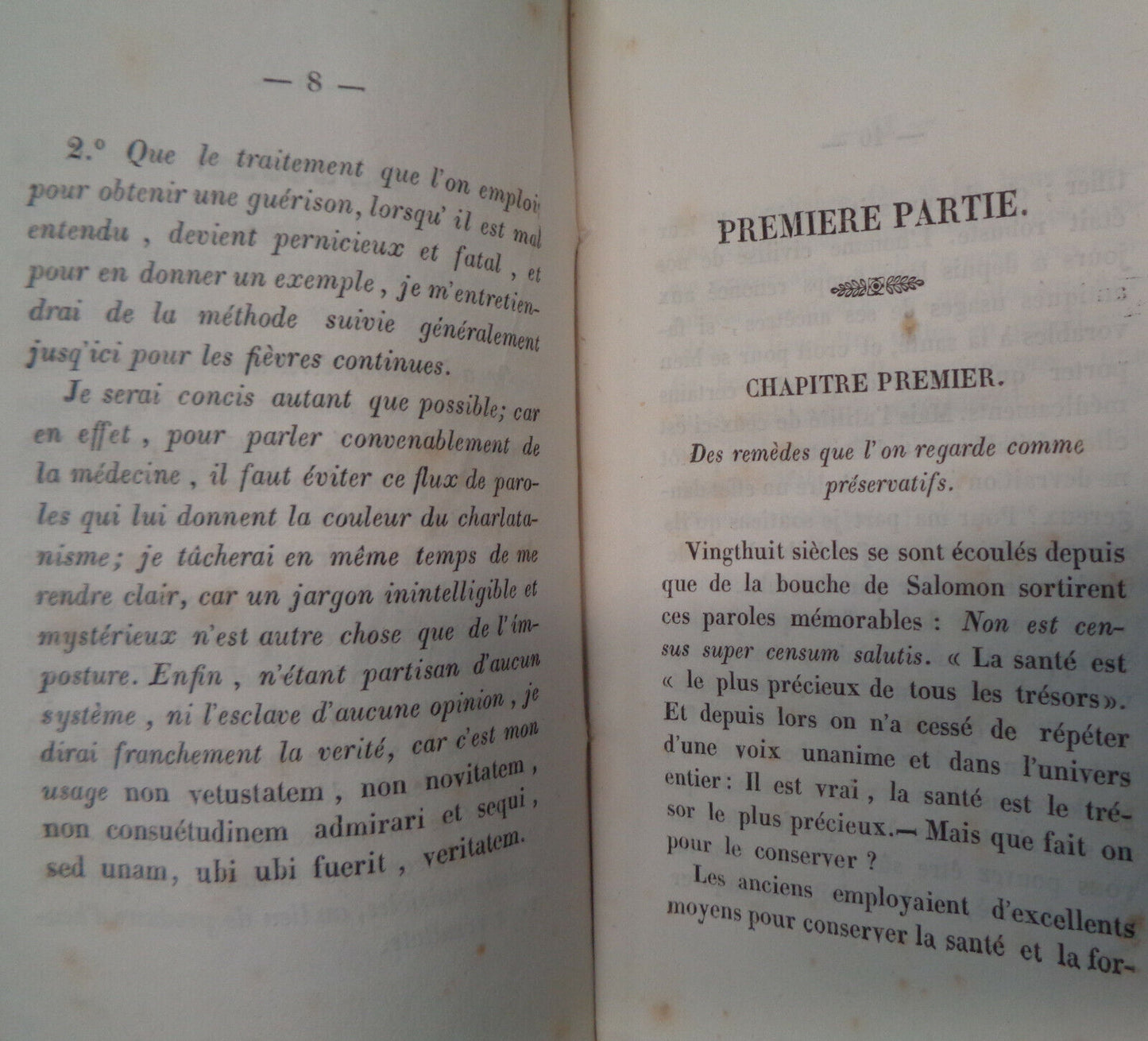 SUR L'USAGE INOPPORTUN DES MEDICAMENS, essai by Ascanio Pisani 1846. 1st edition