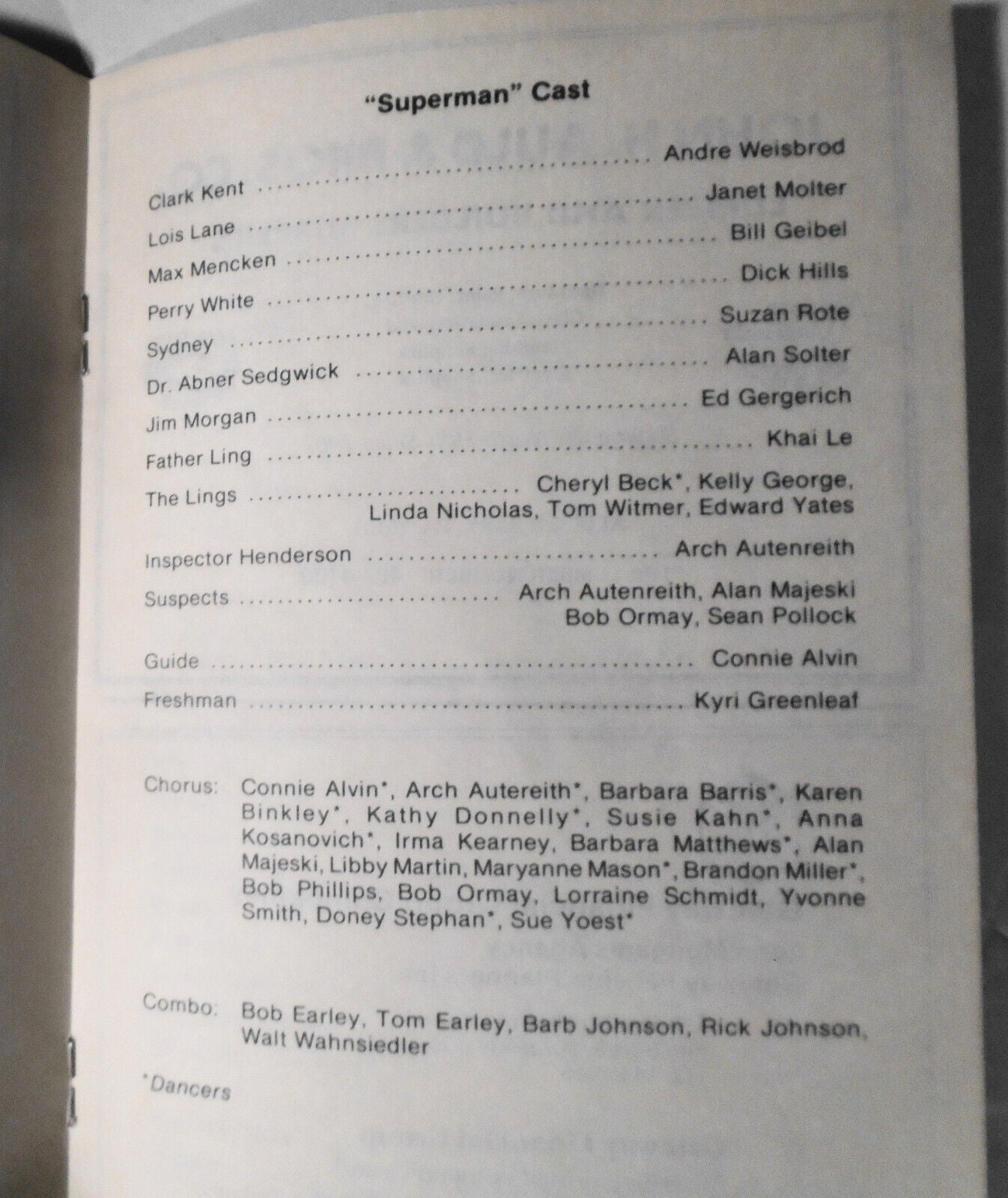 It's a Bird...it's a Plane...it's Superman - Program, 1985 Glenshaw Players (PA)