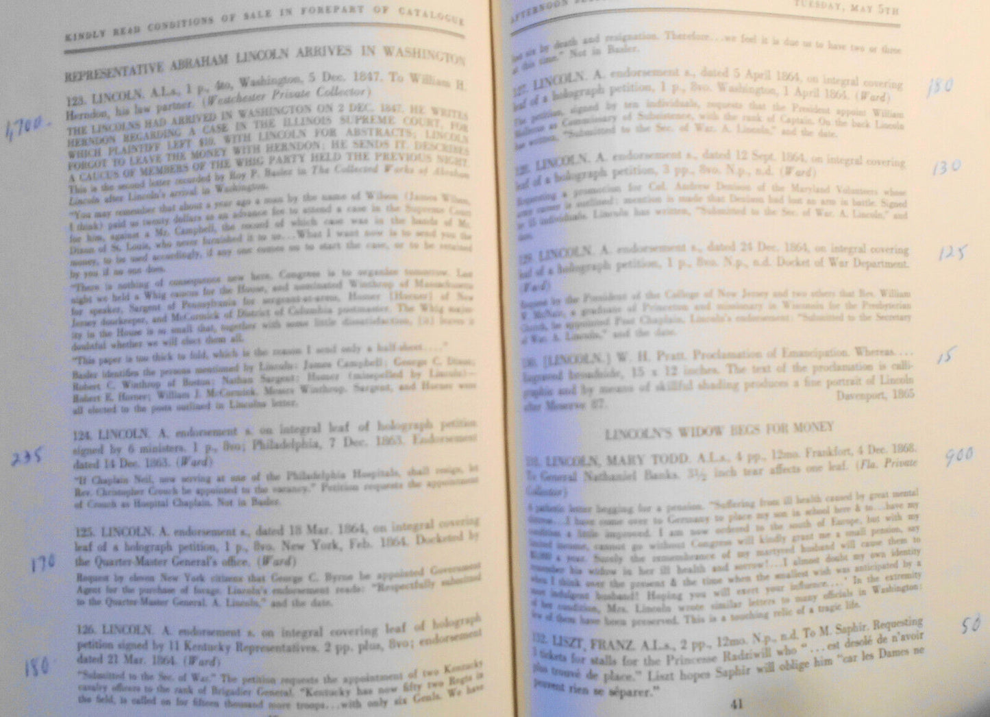 American & Other Manuscripts - Washington, Lincoln, Presidents, Signers .. 1964