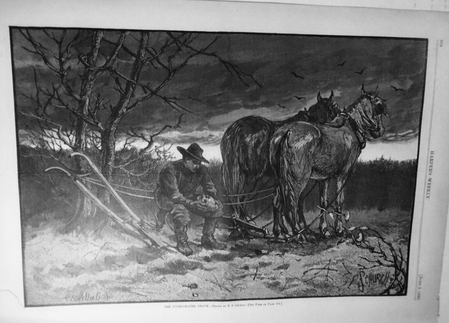 The Undecorated Grave, by F. S. Church - Harper's Weekly, June 5, 1880 original