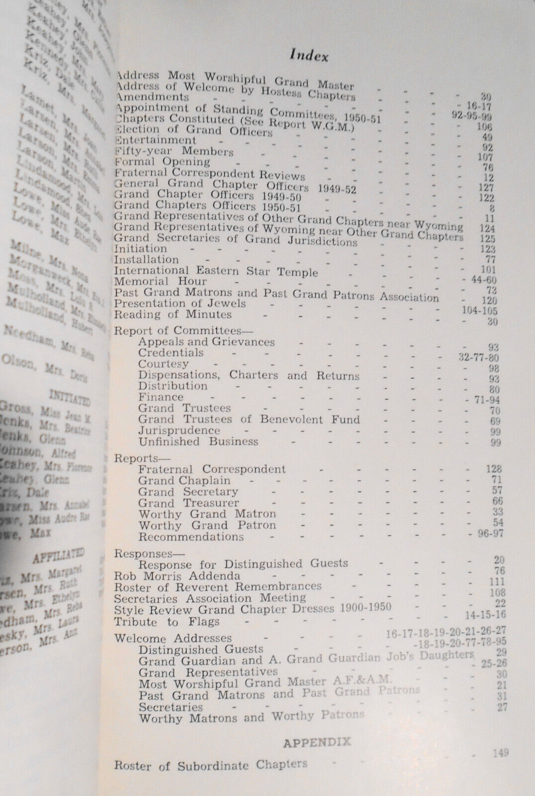 1950 Proceedings of Grand Chapter of Wyoming, Order of the Eastern Star