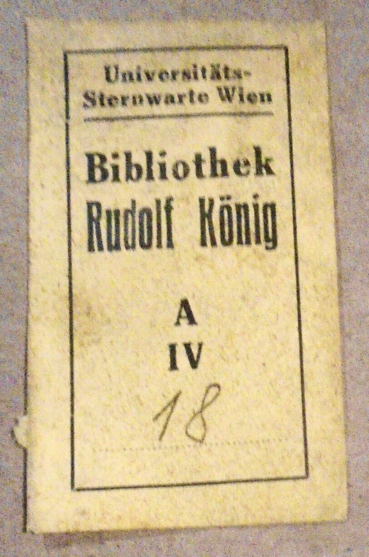 Rudolf Konig, astronomer - Ex Libris Bookplate - circa 1913