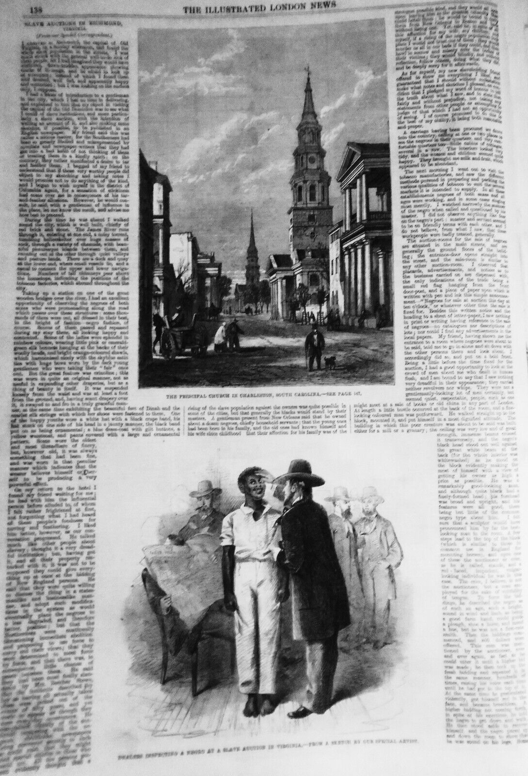 Slave Auctions in Richmond Virginia - Illustrated London News 2/16/1861 Complete