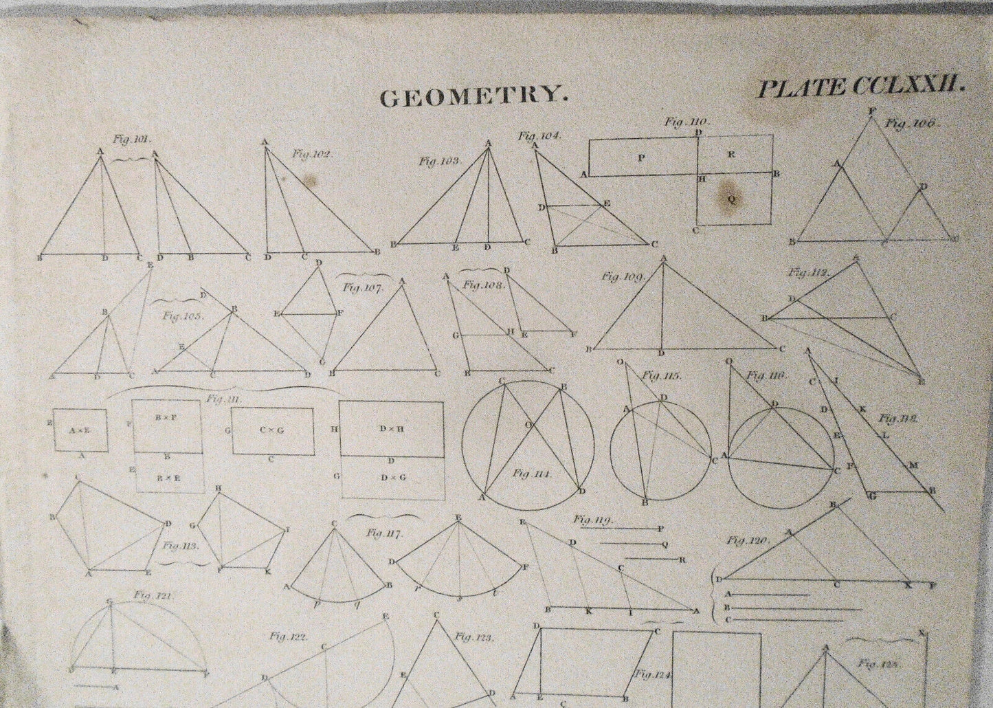 1832 GEOMETRY, engraved by H. Anderson - Plate CCLXXII, Edinburgh Encyclopedia