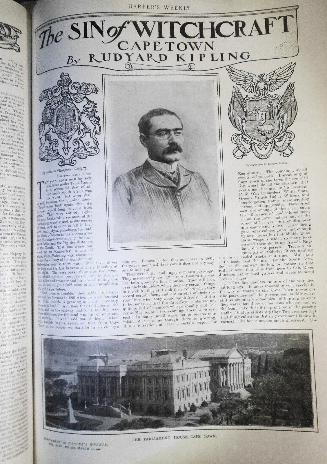 Harper's Weekly, March 17, 1900 - Kipling : Sin of Witchcraft Cape Town, etc
