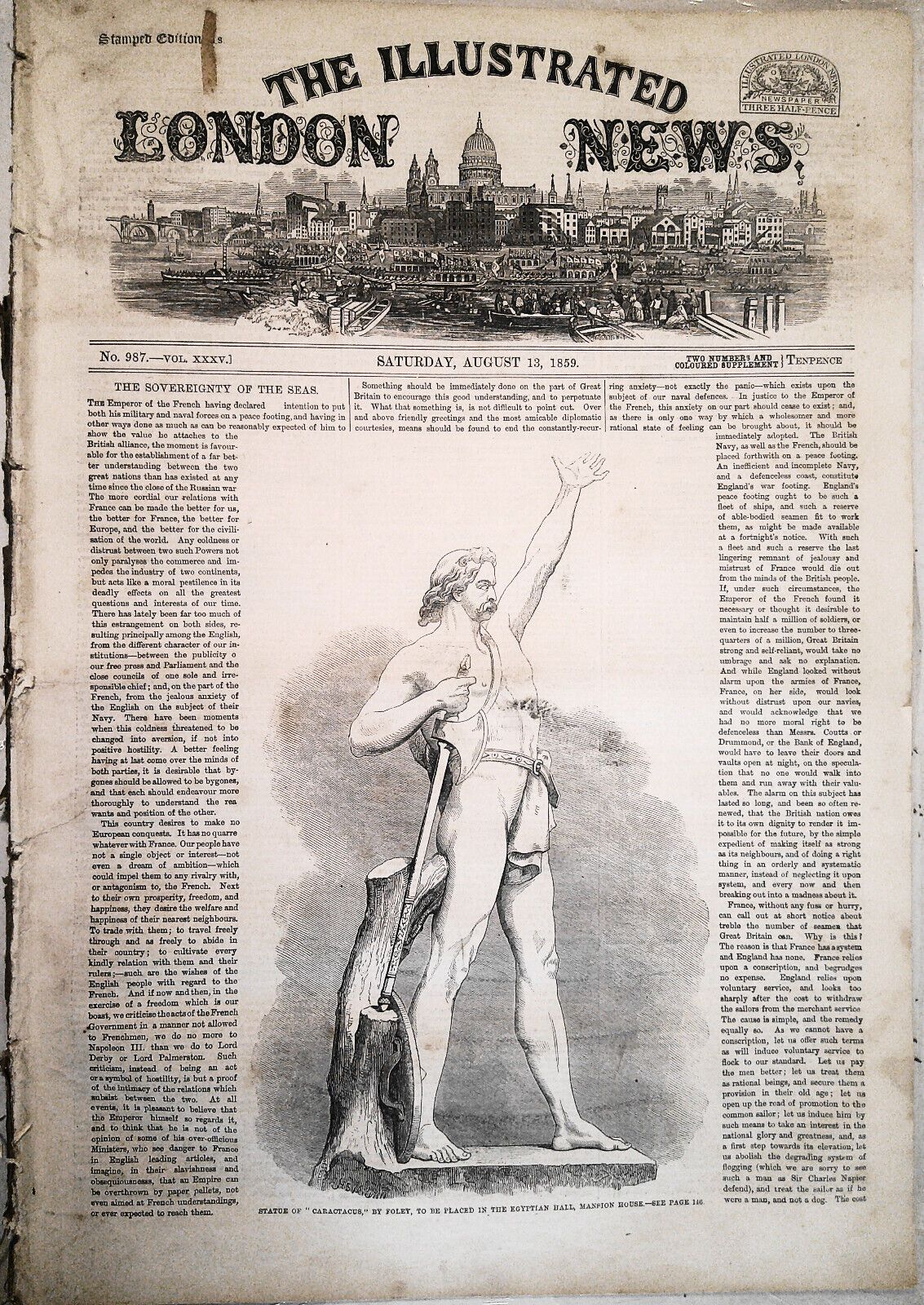 Illustrated London News, August 13, 1859. Sovereignty of the Seas; Great Eastern