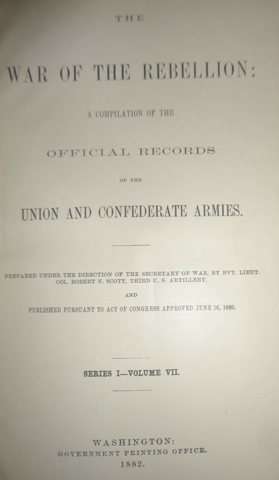 1882 War of Rebellion - Ser 1, Vol 7 Part 1, Operations Kentucky, Tennessee...