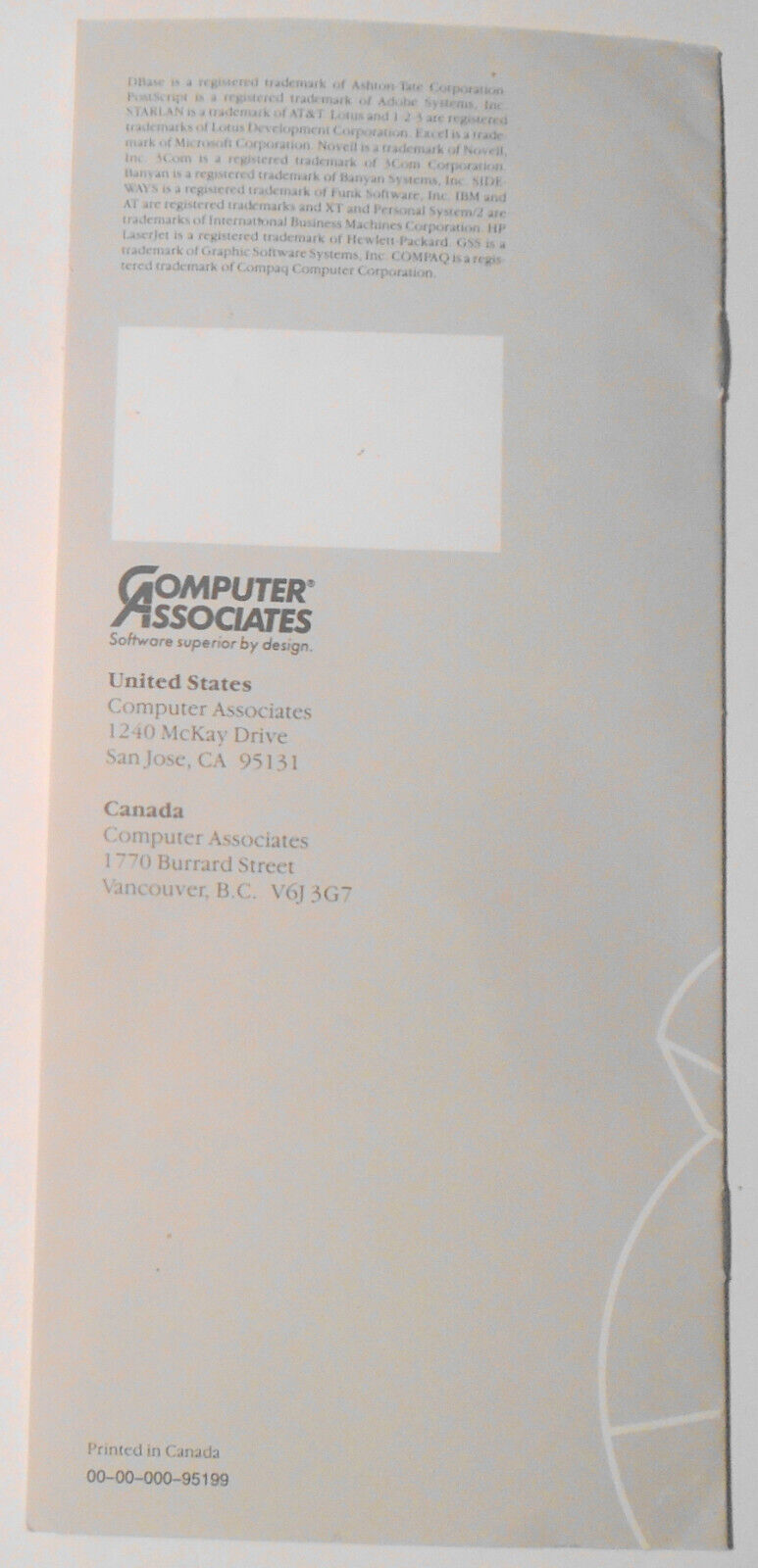 SuperCalc 5, by Computer Associates - Promotional brochure, 1989.