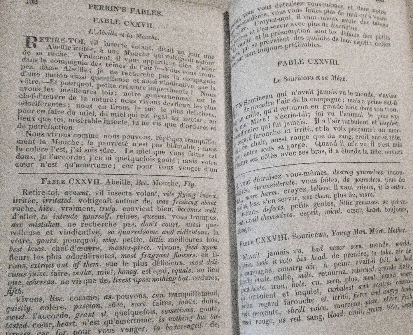 [French & English] Fables amusantes. By Jean-Baptiste Perrin. Philadelphia, 1832