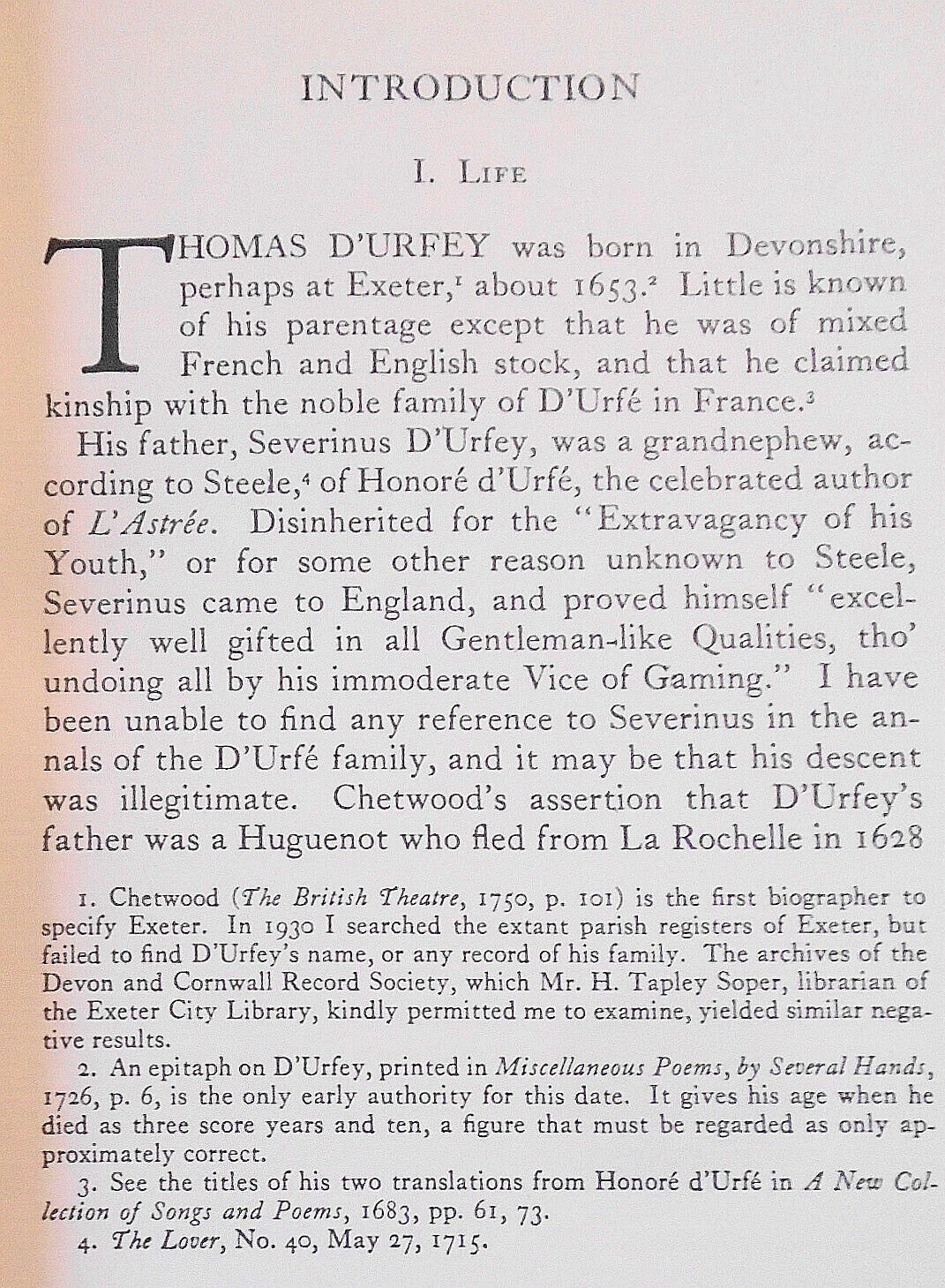 The Songs of Thomas D'Urfey, by Cyrus Lawrence Day. 1933 Hardcover. [Provenance]