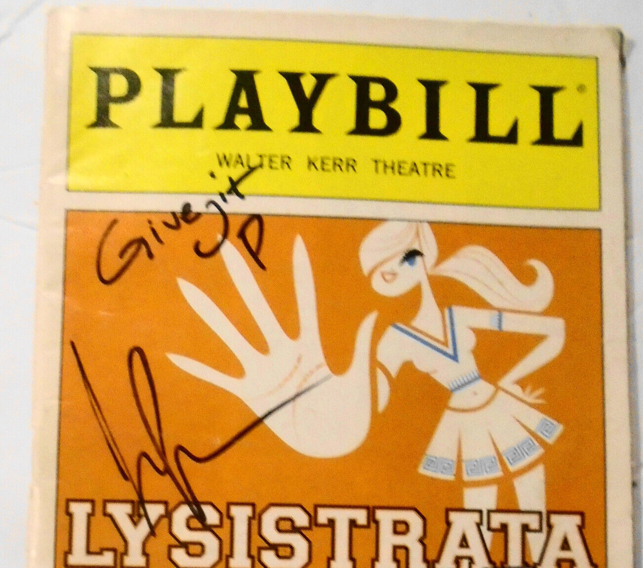Lysistrata Jones Opening Night Playbill, SIGNED by Josh Segarra. Dec. 14, 2011