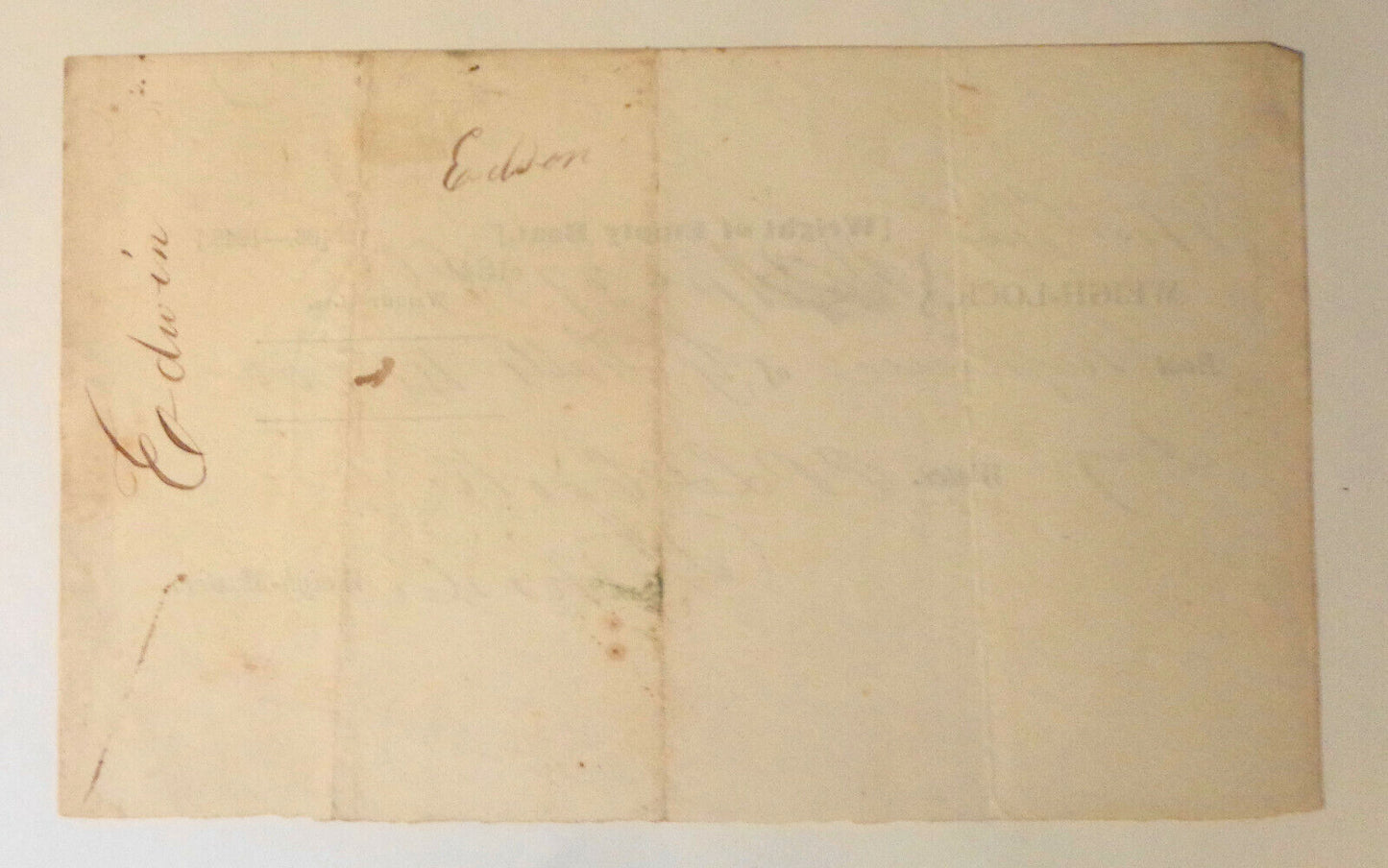 1850 "Neptune" of Glen Falls at West Troy - Weight of Empty Boat, document