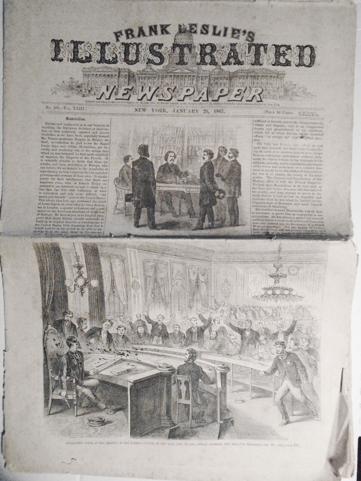 Frank Leslie's Illustrated Newspaper, January 26, 1867 - Theatricals, accidents