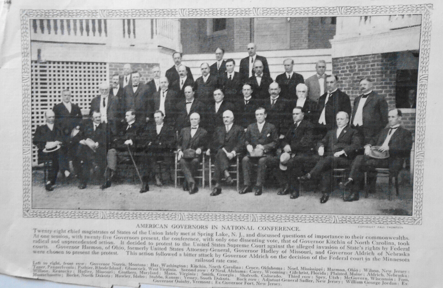 American Governors In National Conference - Frank Leslie's, Sept. 28, 1911