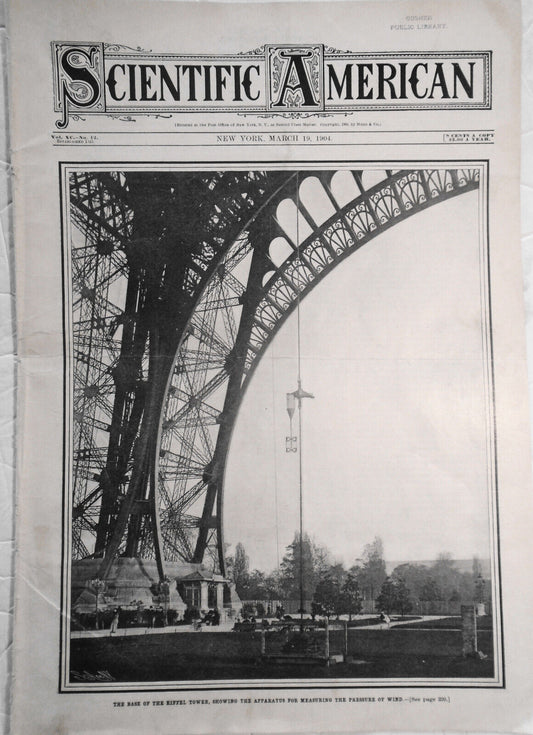 Scientific American March 19, 1904 -Eiffel wind experiments; Electricity at home
