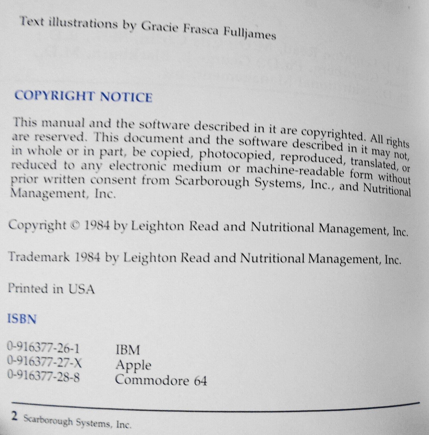 Original Boston Computer Diet Software IBM PC/XT/PCJr -Scarborough System SIGNED