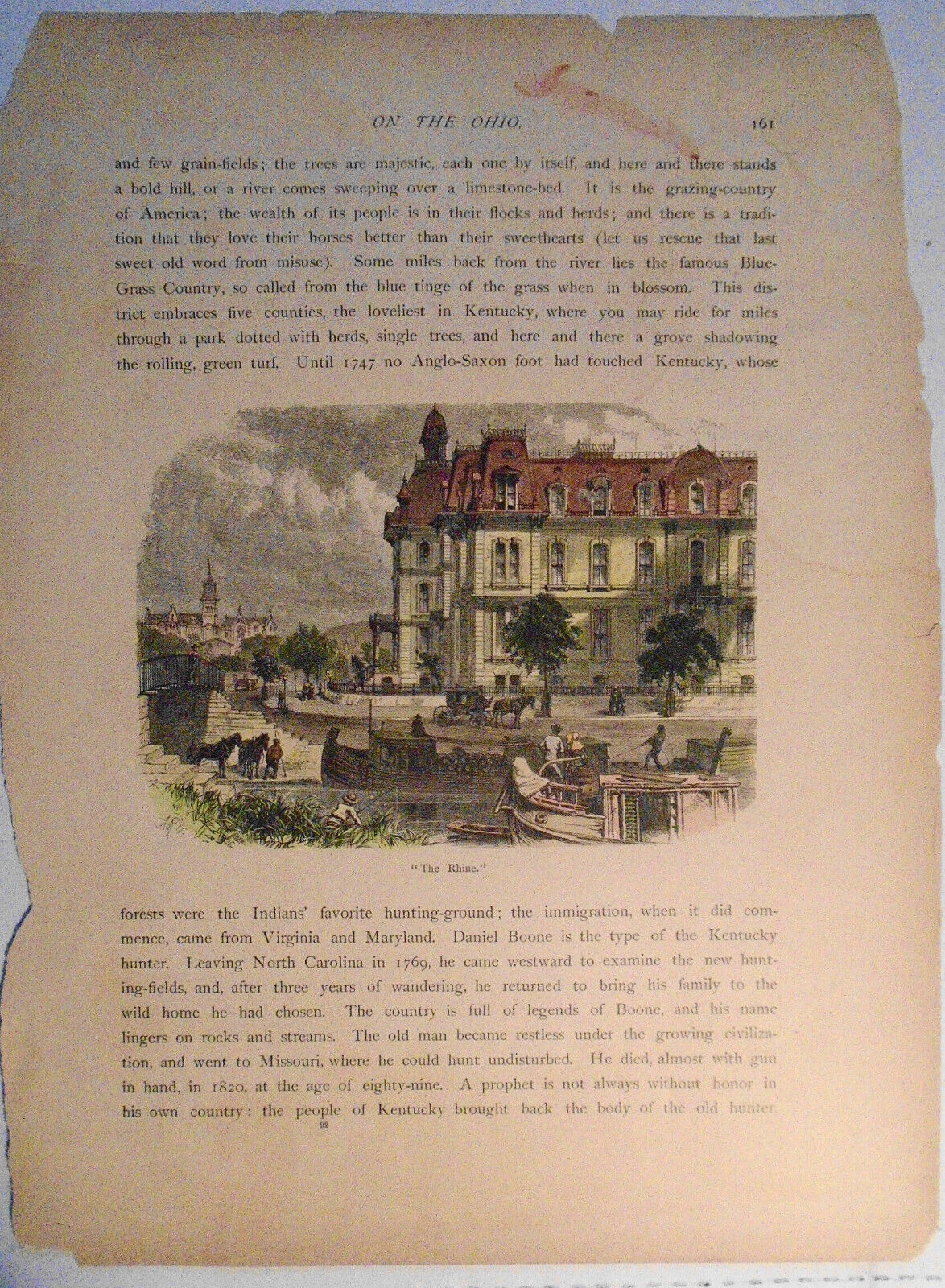 The Rhine - Hand-colored - Picturesque America 1872