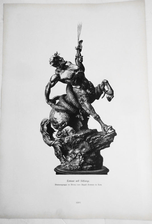 Centaur und Schlange, von August Sommer -- 1882