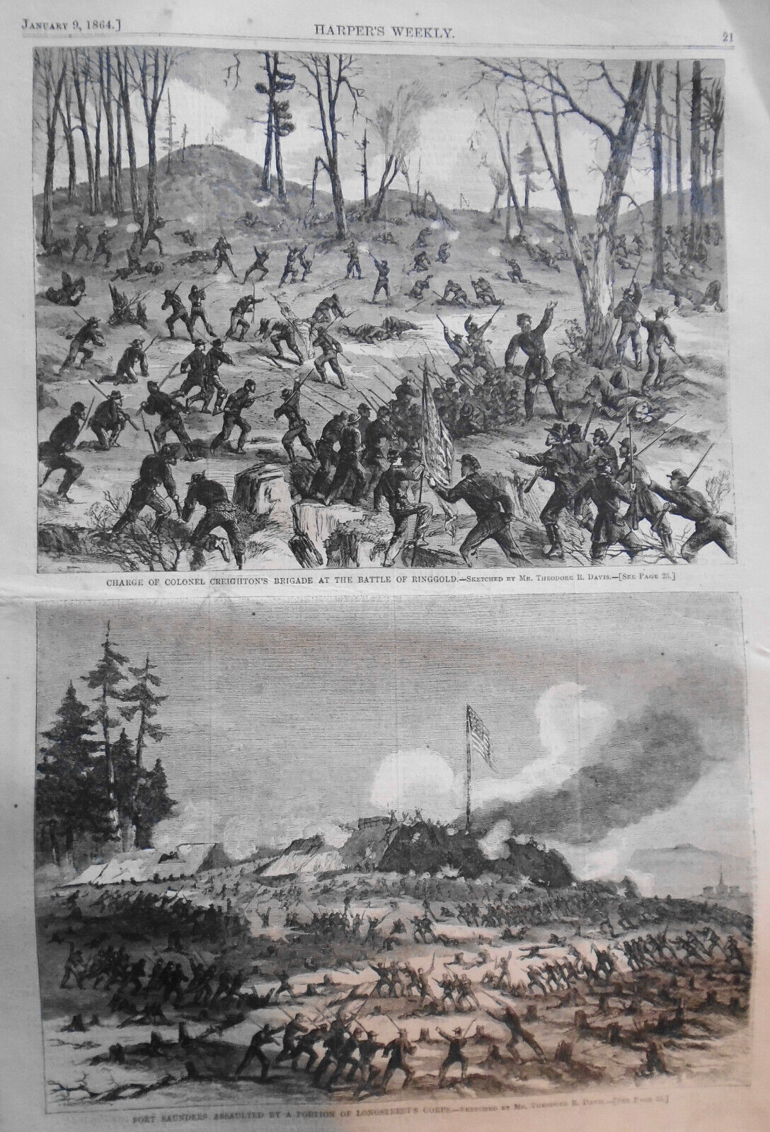 Harper's Weekly, January 9, 1864. Original complete issue. Many Civil War prints