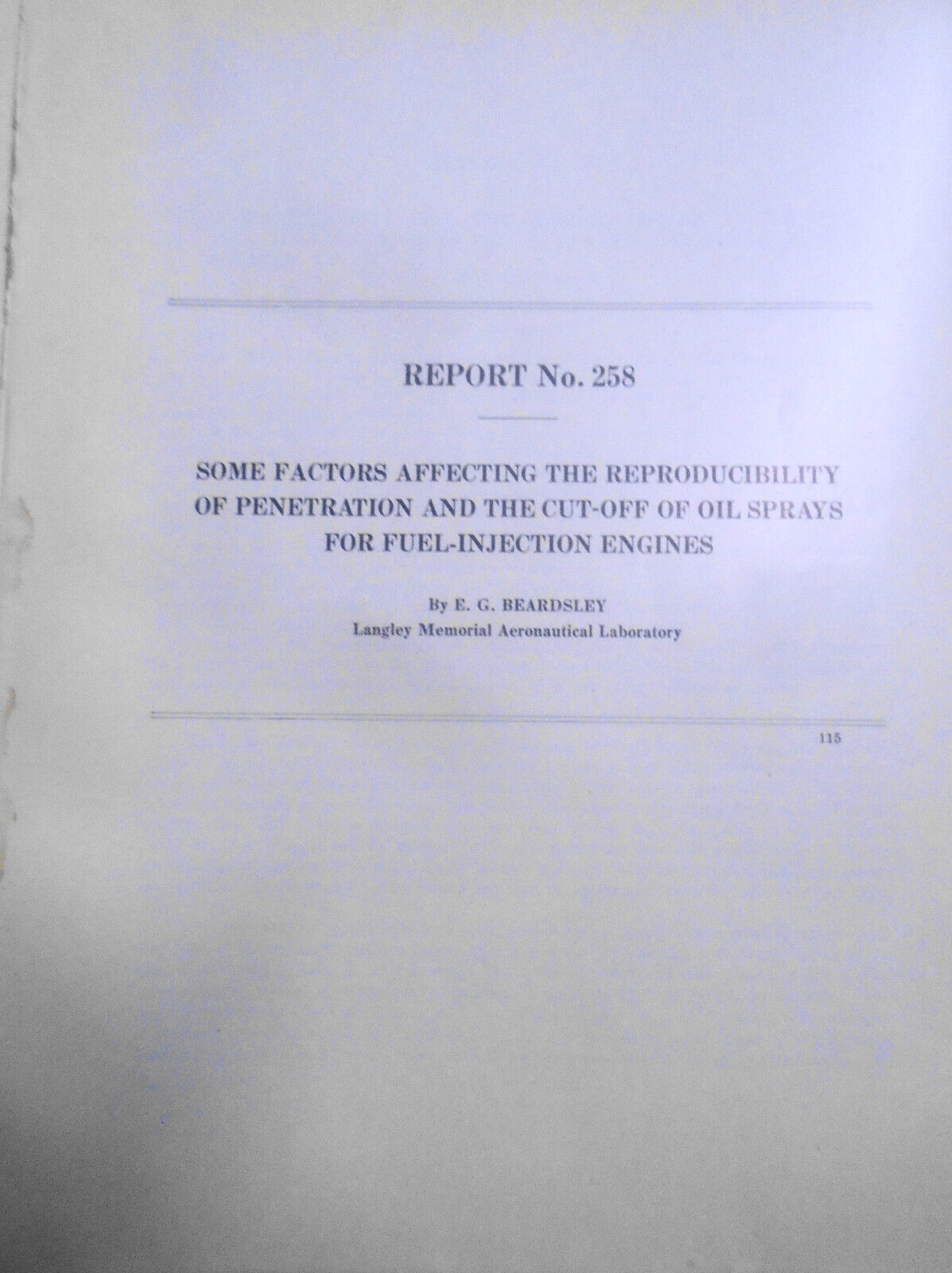 1927  Factors affecting reproducibility of penetration for fuel-injection engine