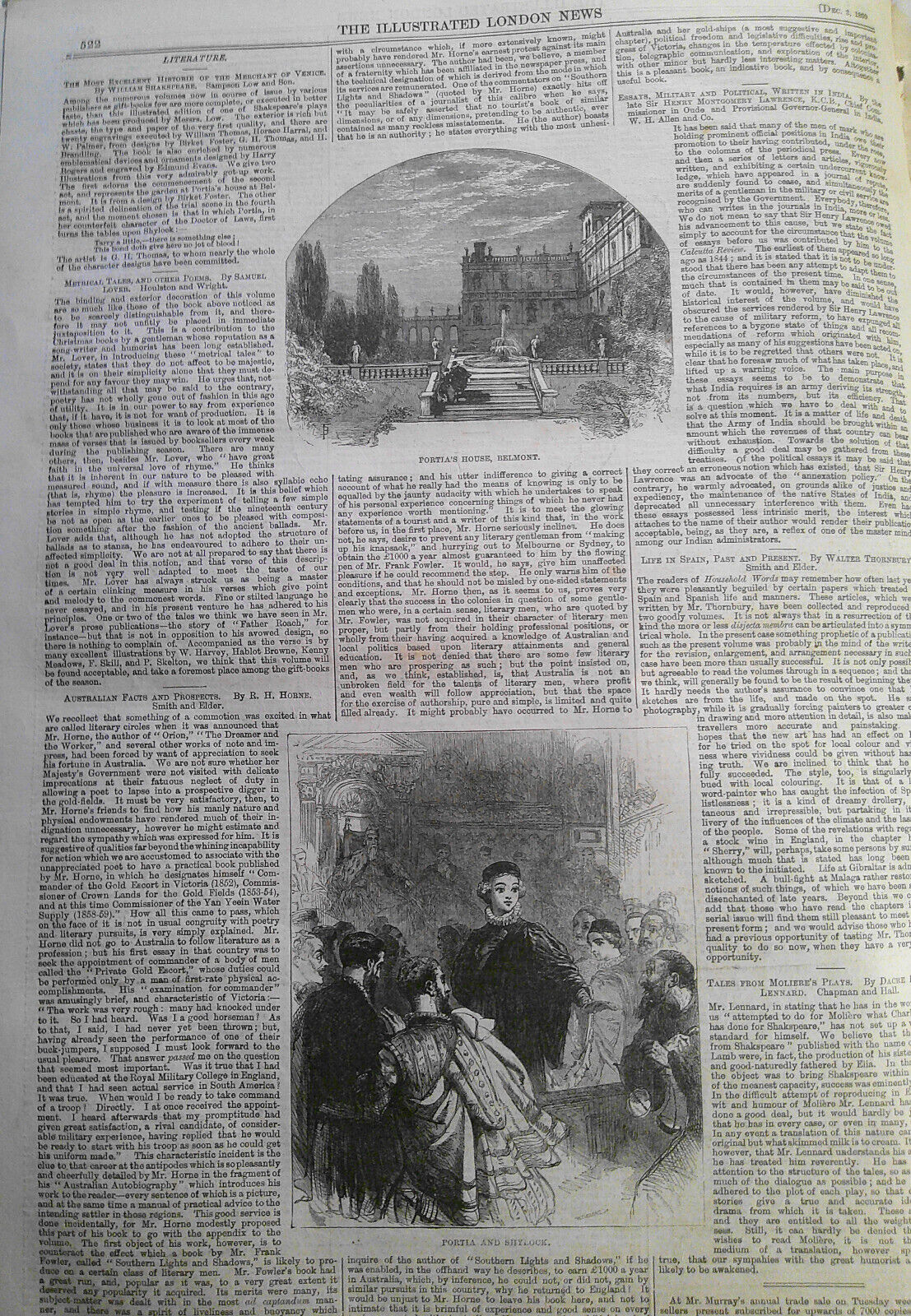 The Illustrated London News, December 3, 1859 - Algesiras, Schiller Festival etc