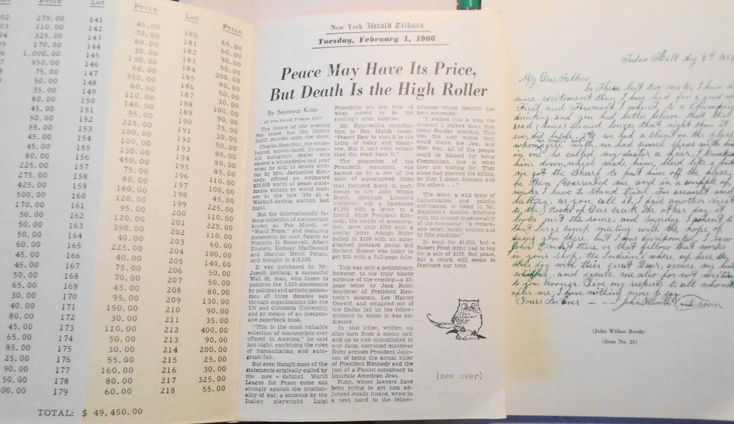 Charles Hamilton - Auction No. 11, Jan. 1966. Catalog with prices realized list