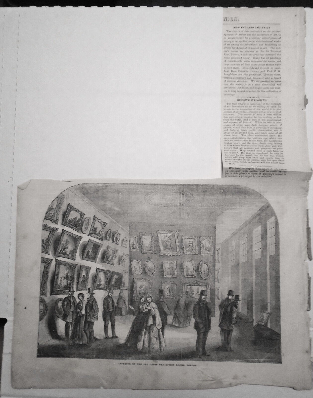 Interior Of The Art Union Exhibition Rooms, Boston  - Gleason's 1850's