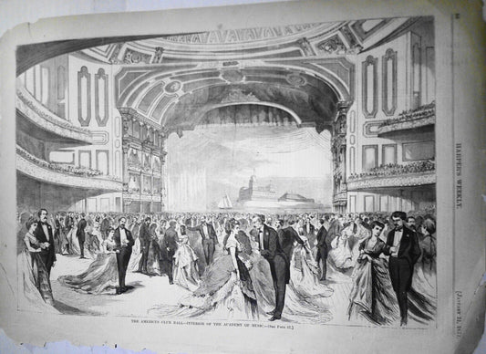 The Americus Cup Ball - Interior of the Academy of Music - Harper's Weekly 1871